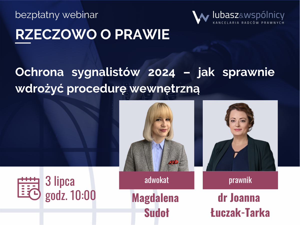 Ochrona sygnalistów 2024 – jak sprawnie wdrożyć procedurę wewnętrzną