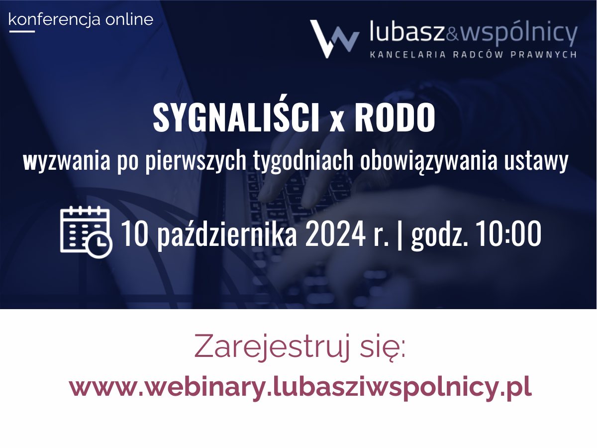 SYGNALIŚCI x RODO – wyzwania po pierwszych tygodniach obowiązywania ustawy